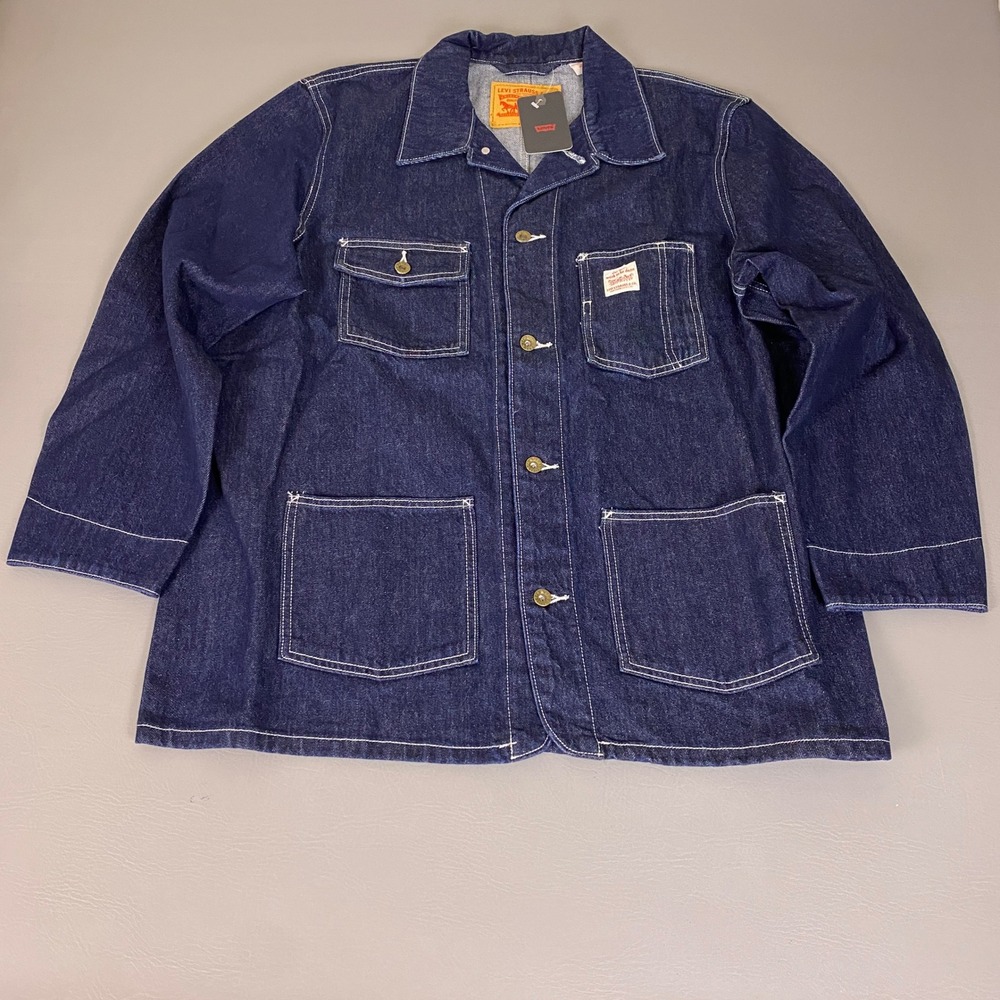 Levis Berkely Chore Jacket Men's Size Large Coat Dark Wash Indigo Denim NWT